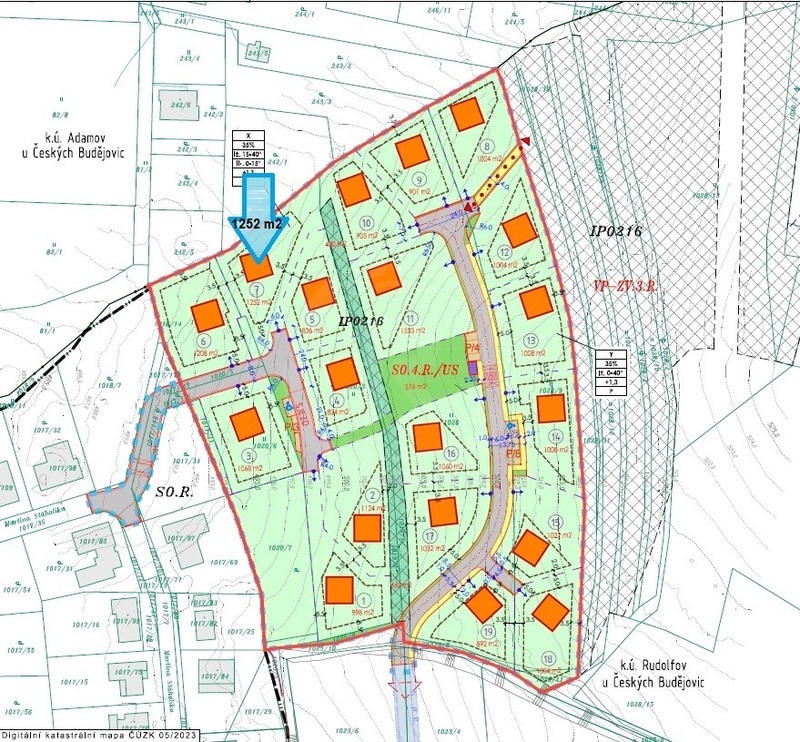 PRODEJ STAVEBNÍ PARCELY 1.251 M2, RUDOLFOV U ČESKÝCH BUDĚJOVIC