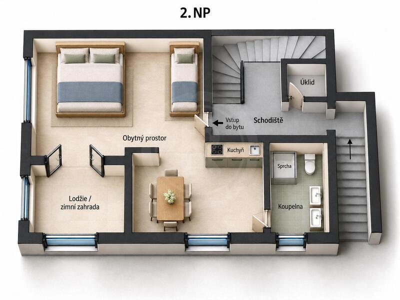 PRODEJ RD, 3 APARTMÁNY, PARKOVÁNÍ, ČESKÝ KRUMLOV