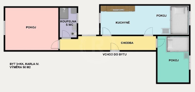 PRODEJ PROSTORNÉHO BYTU 3+KK, KARLA IV., ČESKÉ BUDĚJOVICE