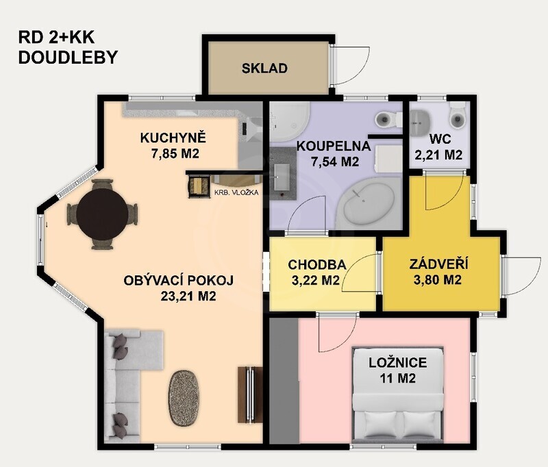 PRODEJ RODINNÉHO DOMU 2+KK, DOUDLEBY